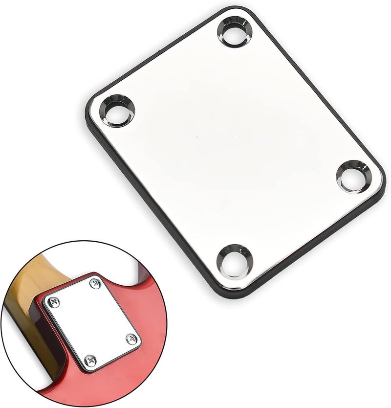 MAXCHEER Electric Bass Guitar Neck plate Guitar Neck Joint Connecting Strengthen Plate Guitar Parts (Chrome) - Image 3